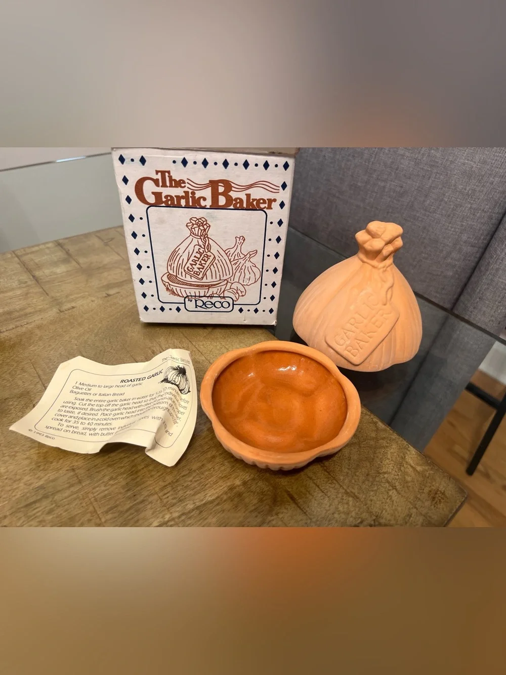 Vintage The Garlic Baker by Reco - Terracotta Garlic Baker Set